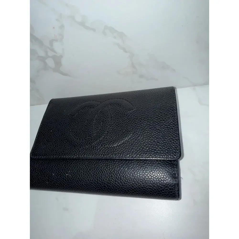 Chanel Caviar Leather Black Wallet